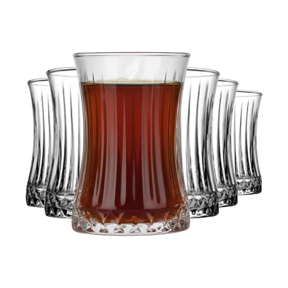 Pasabahce Elysia Teegläser 170 ml 6er Set türkische Çay Gläser mit elegantem Facetten Design