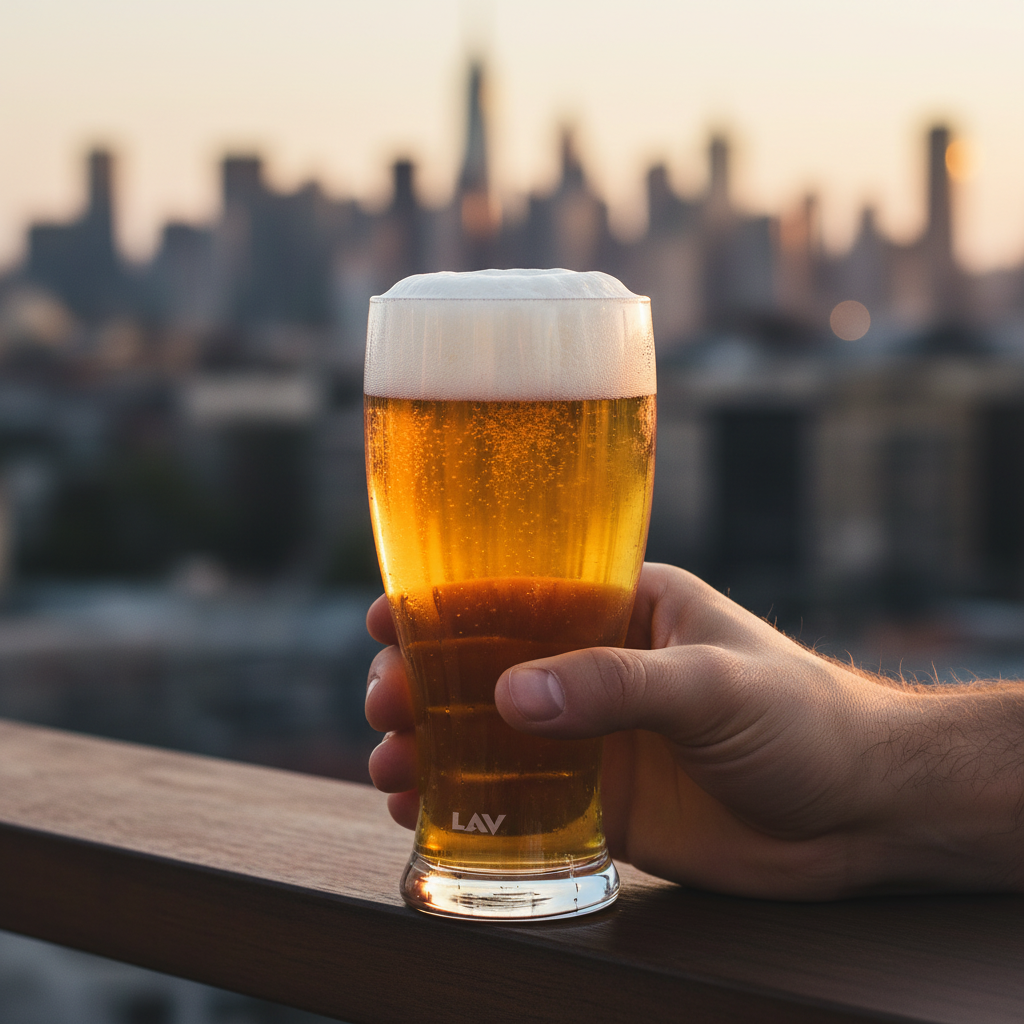 LAV Brotto Bierglas Detailansicht klares stabiles Glas für Alltag