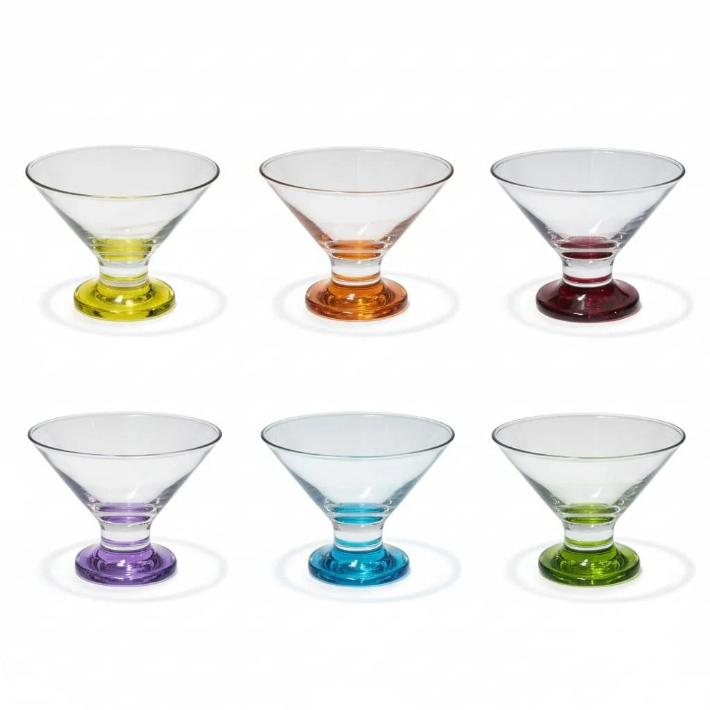HELDENA Crema Dessertschalen 165 ml – 6er Set mit farbigem Fuß