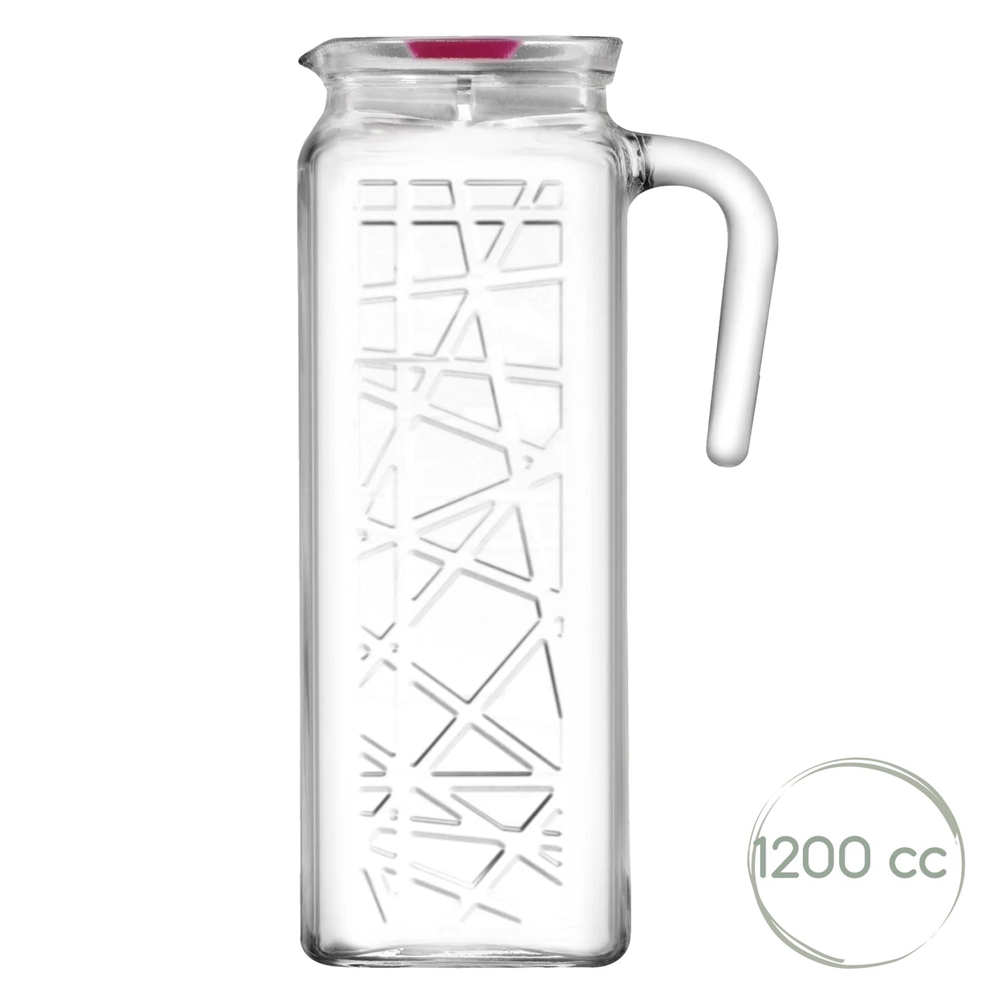 LAV Line Glaskrug 1200 ml transparent geradlinige Karaffe für Wasser und Saft