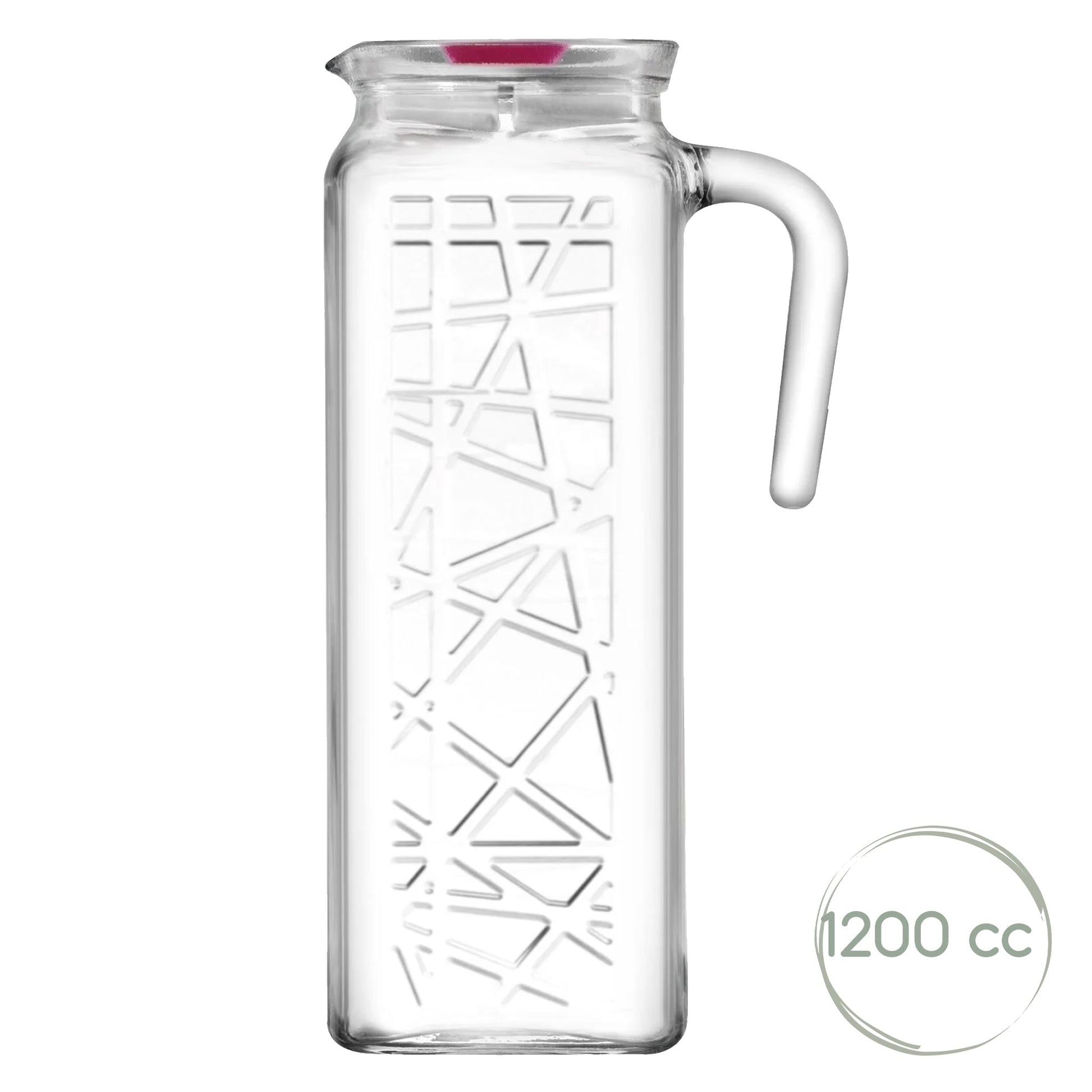 LAV Line Glaskrug 1200 ml transparent geradlinige Karaffe für Wasser und Saft