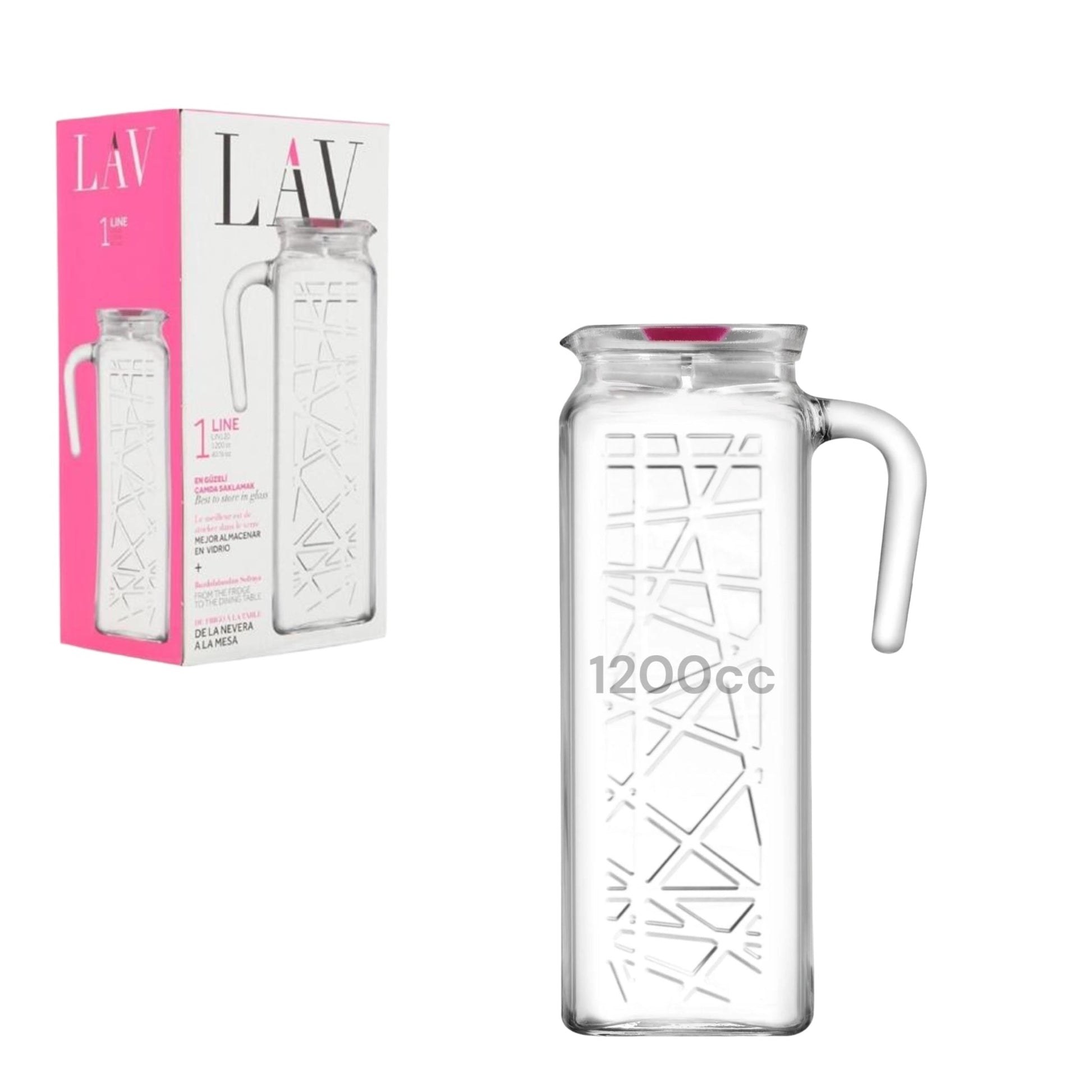 Glaskaraffe LAV Line 1200 ml für Tisch Hausbar und Gäste