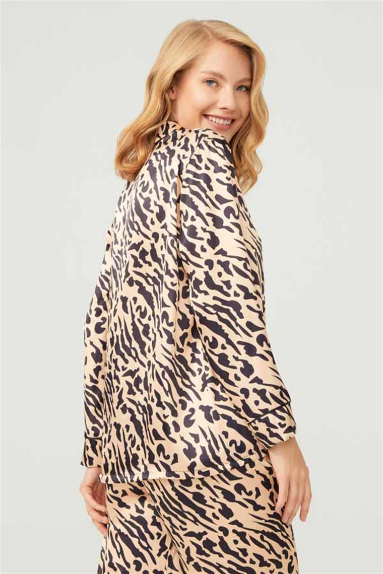 Cottonhill Satin-Pyjama Leopard, Rückansicht