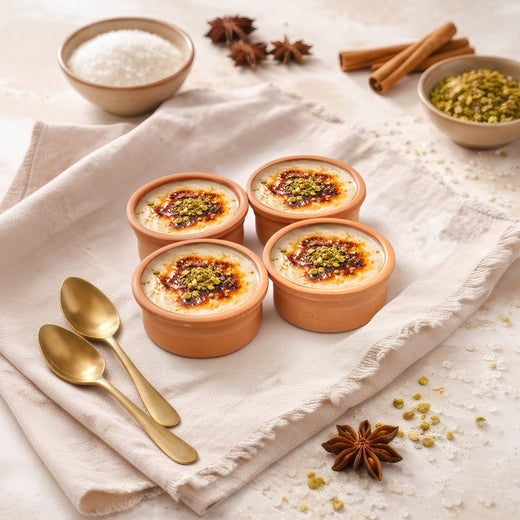 HELDENA Mini Terrakotta Schalen 4er Set 150 ml glasiert für Dips und Saucen