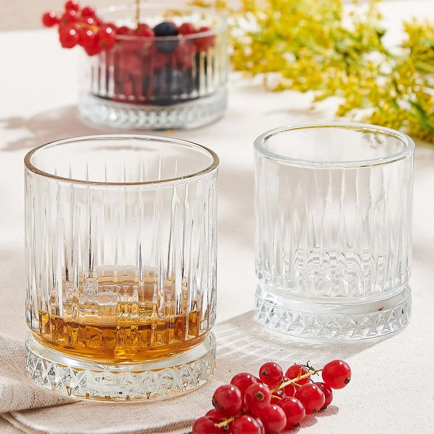 Pasabahce Elysia 4er Set Whiskygläser für Hausbar Whisky Saft und Cocktails