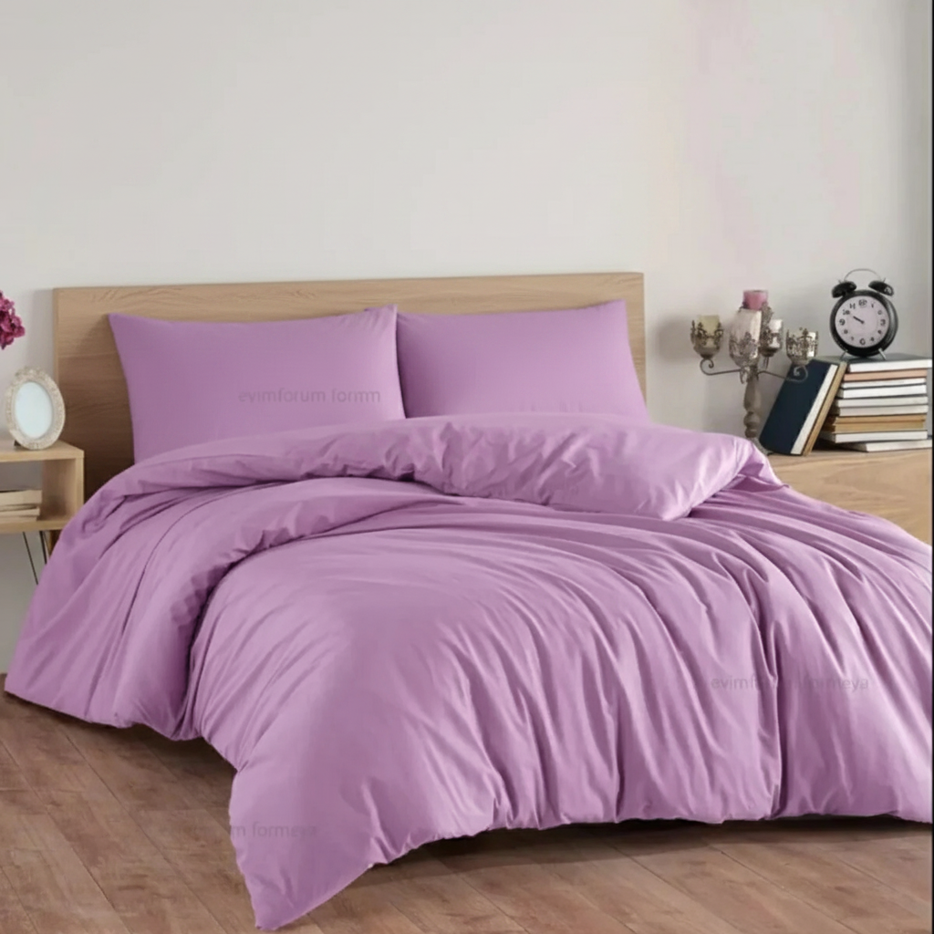 Bettwäsche Set Lila Baumwolle Ranforce für ruhiges modernes Schlafzimmer