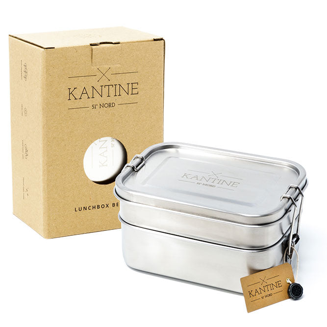 HELDENA Lunchbox Bento 1200 ml aus Edelstahl mit zwei festen Fächern für Mahlzeiten