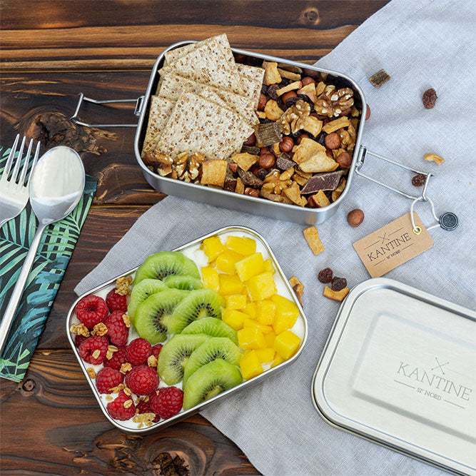 HELDENA Bento Lunchbox aus Edelstahl mit zwei Ebenen für Büro und Schule