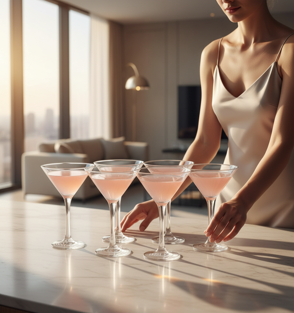 Cocktailgläser 6er Set von HELDENA für Hausbar Gäste und moderne Tischkultur