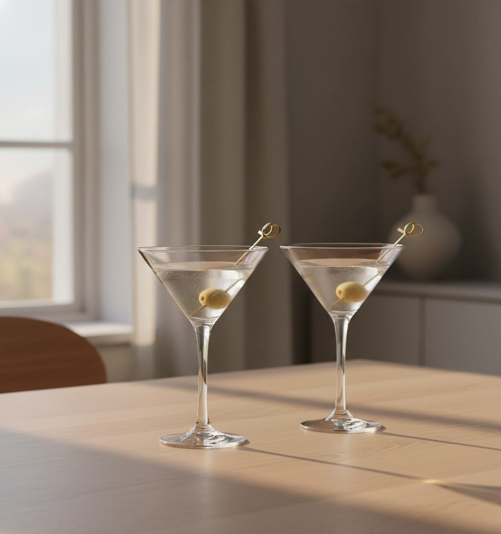 Elegante Martini Cocktailgläser 175 ml für Cosmopolitan und festliche Getränke