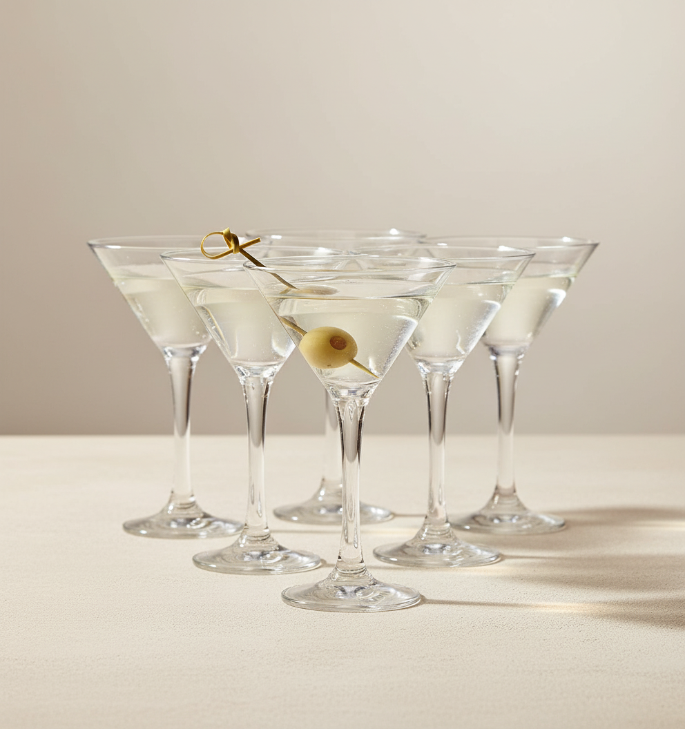 Martini Gläser transparent aus Glas für Cocktails Dessert und Aperitif
