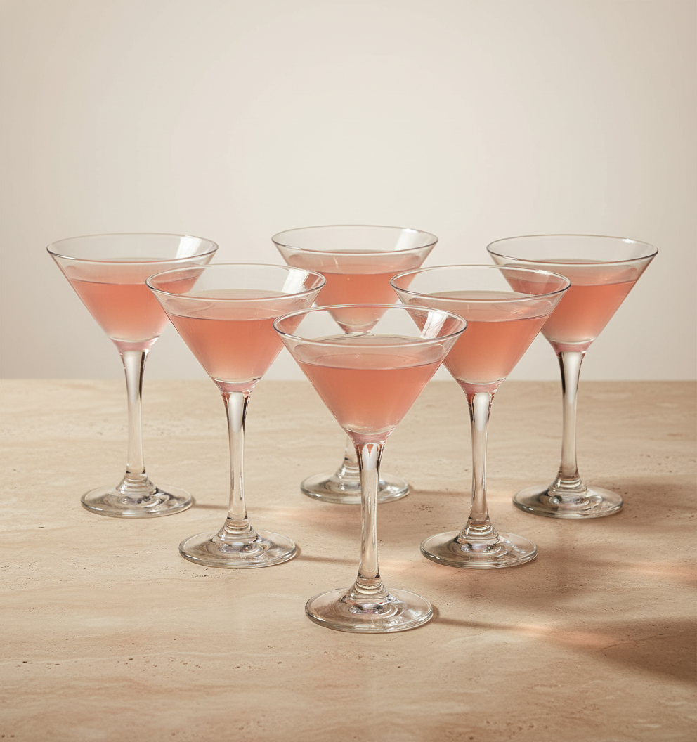 Martinigläser 175 ml 6er Set transparente Cocktailgläser für Martini Cosmopolitan und Aperitif