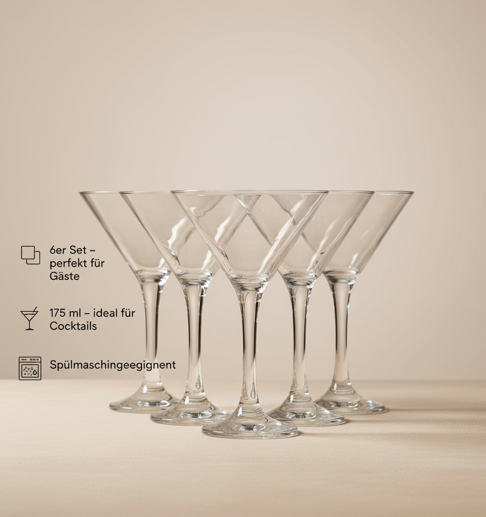 175 ml Martini Gläser aus Glas im HELDENA Home Kitchen Sortiment