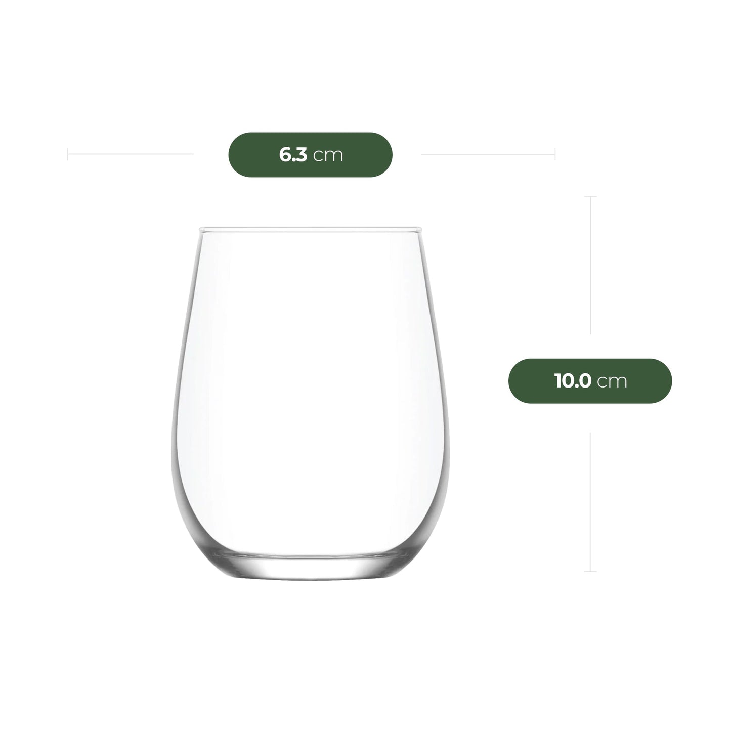 LAV Gaia 475 ml Glas Detailansicht klares Glas für Softdrinks und Eistee