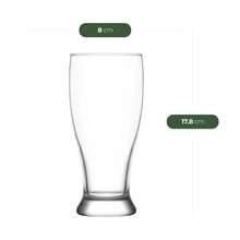 LAV Brotto Bierglas 565 ml Maßansicht aus klarem Glas für Bier und Getränke