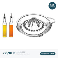 HELDENA Öl- und Essigflaschen Set – 2×500 ml mit Zitronenpresse