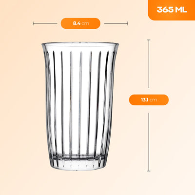 Longdrinkgläser 365 ml – 4er Set, geriffelt – Produktansicht 1