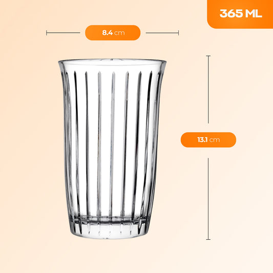 Longdrinkgläser 365 ml – 4er Set, geriffelt – Produktansicht 1