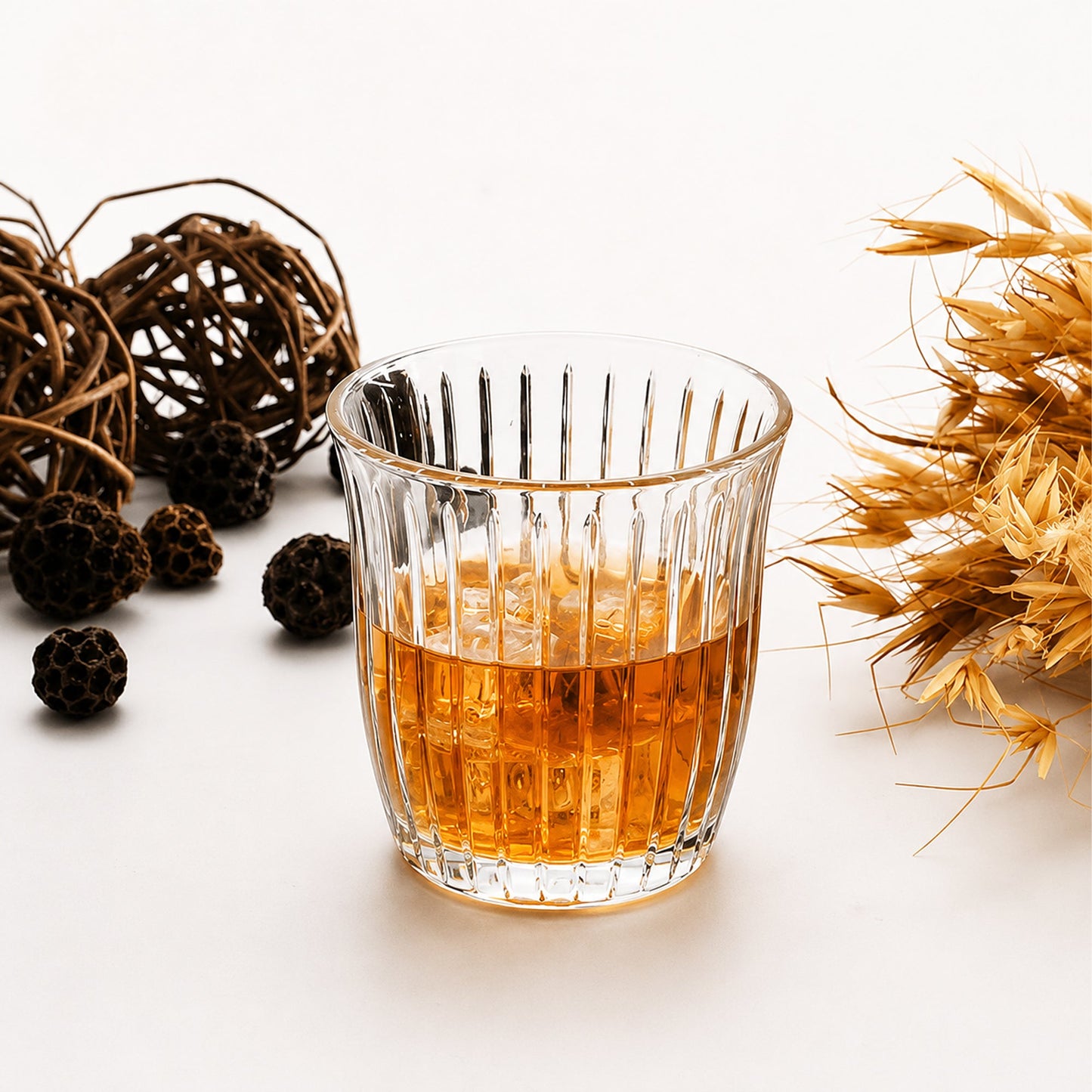 HELDENA Joy Whiskygläser 280 ml – 4er Set aus geriffeltem Glas
