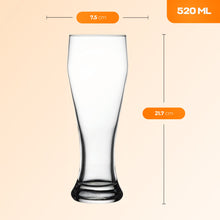 HELDENA Weizenbiergläser 520 ml – 6er Set aus klarem Glas