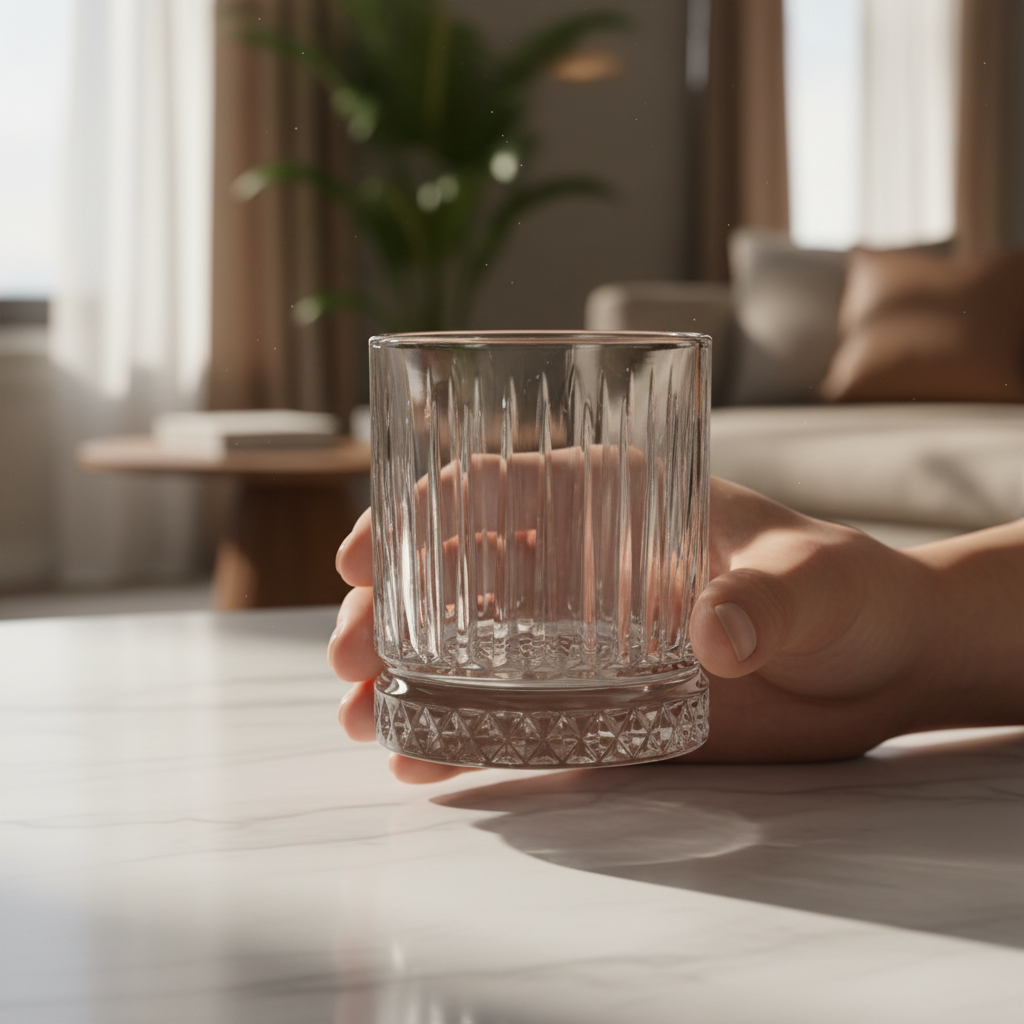 Elysia Whiskyglas 355 ml Detailansicht Boden Facettenmuster Klarglas