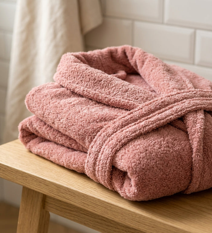 Altrosa HELDENA Bademantel aus 100% Baumwolle für Damen und Herren