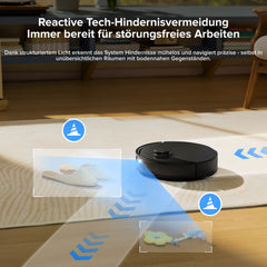 Reactive Tech Hindernisvermeidung Q10 X5 umfährt Spielzeug auf Boden