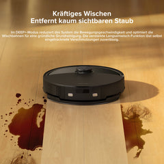 Roborock Q10 X5 Moppmodul auf Hartboden weißer Variante von oben