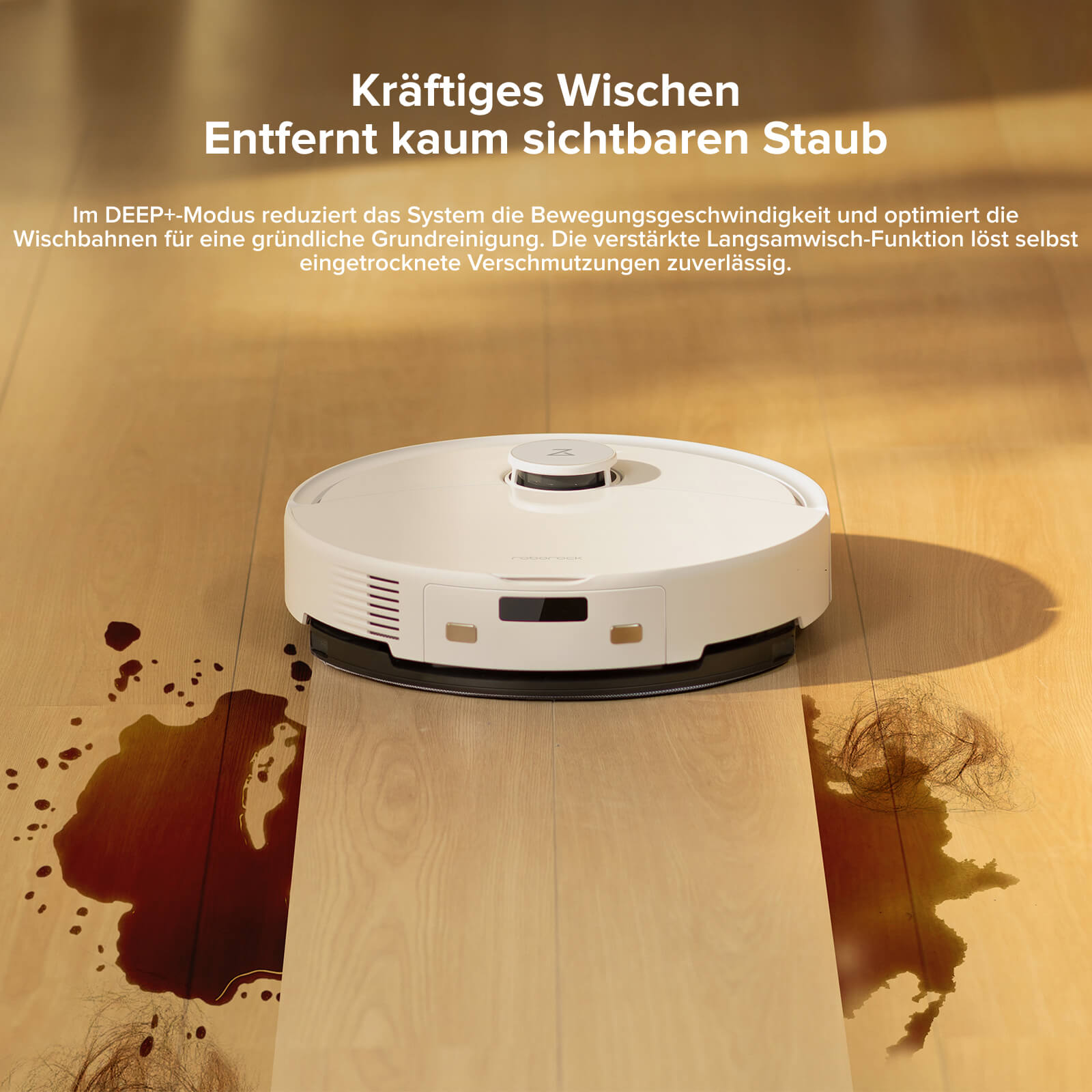 Roborock Q10 X5 weißer Saugroboter lädt selbstständig an der Basisstation