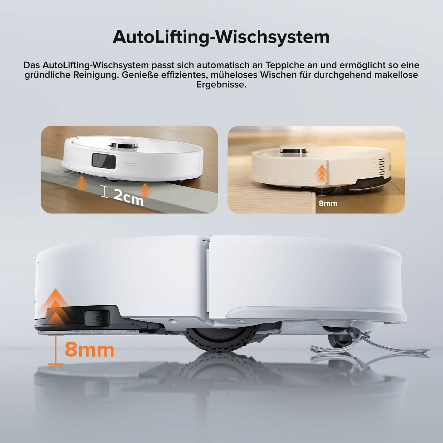 Roborock Q10 X5 weißer Saugroboter Anti-Tangle-Hauptbürste für Tierhaare