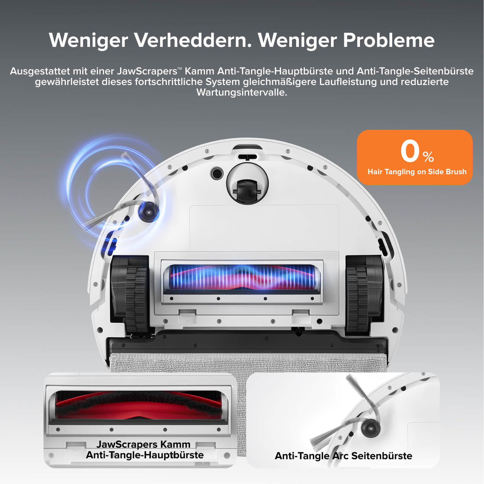 Roborock Q10 X5 weißer Saugroboter saugt Teppich mit 10.000 Pa HyperForce