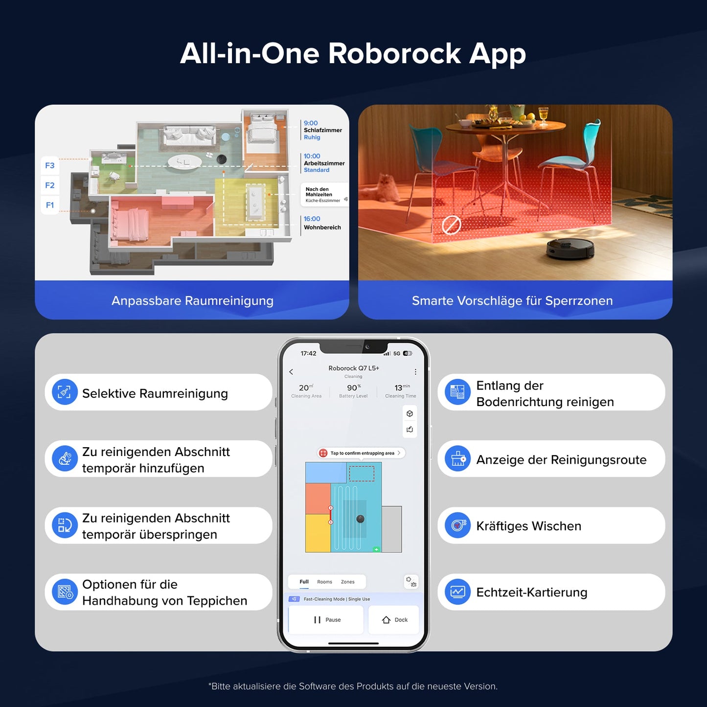 Roborock Q7 L5+ Set Akku 3200 mAh lädt an Absaugstation automatisch