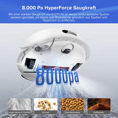 Q7 L5+ saugt Tierhaare mit 8.000 Pa HyperForce vom Teppichboden