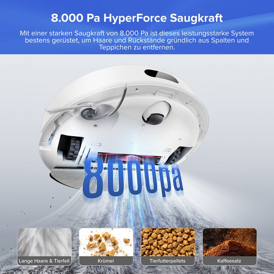 Q7 L5+ saugt Tierhaare mit 8.000 Pa HyperForce vom Teppichboden