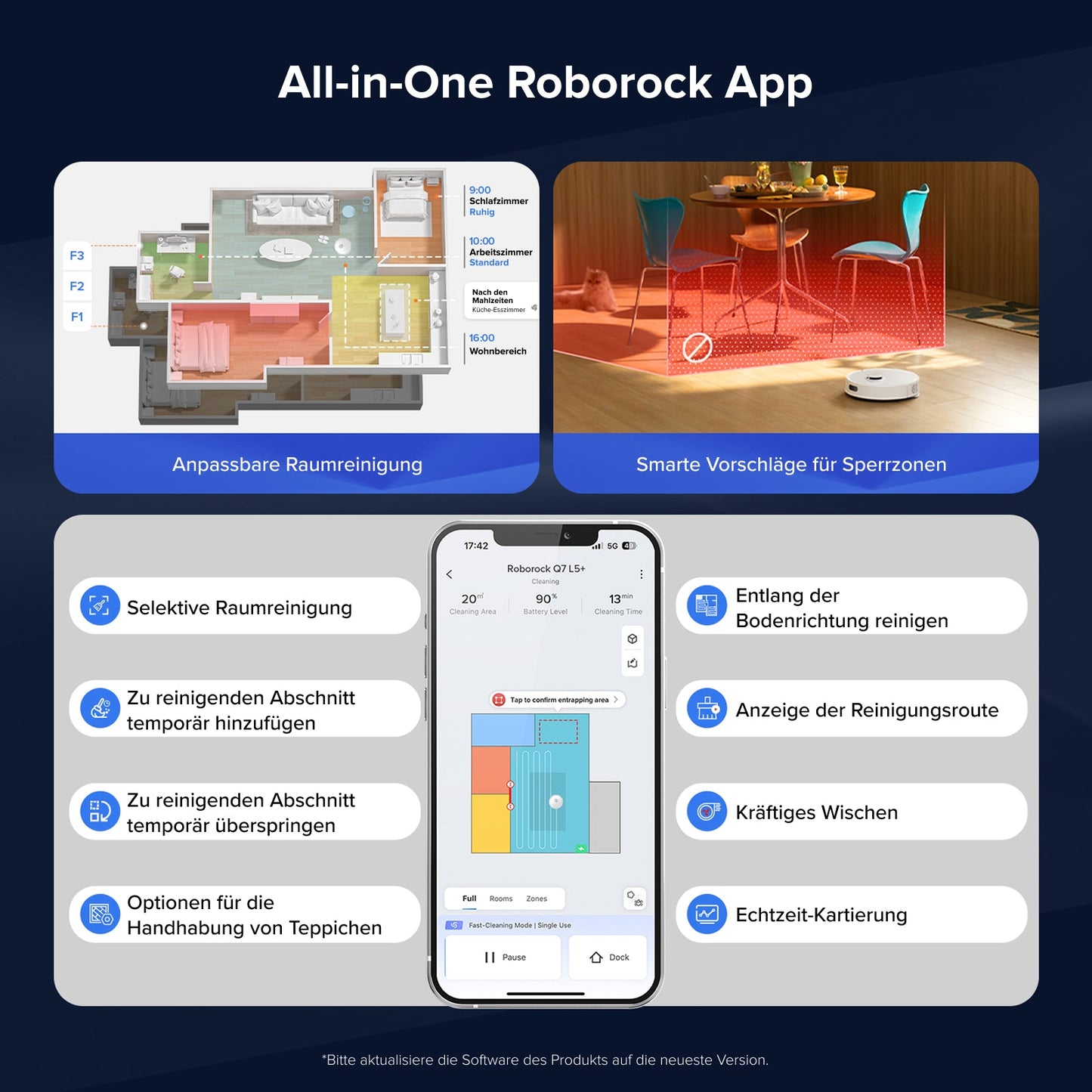 Roborock Q7 L5+ Set Saug- & Wischroboter – 8.000 Pa | RockDock Plus Auto-Entleerung