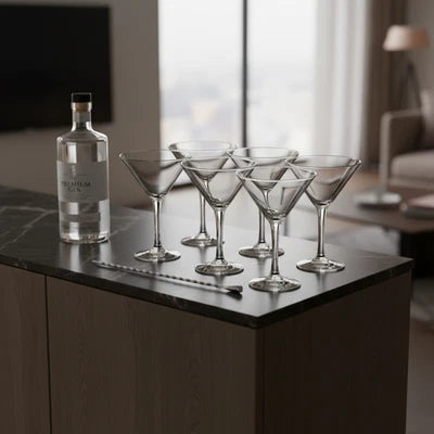 LAV Misket Martinigläser 175 ml – 6er Set Cocktailgläser Transparent | Martini, Cosmopolitan, Aperitif Gläser | Spülmaschinengeeignet