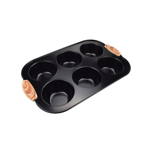 Schaefer Maple Wood Muffinform 6er Antihaft fuer Muffins und Kuchen backen