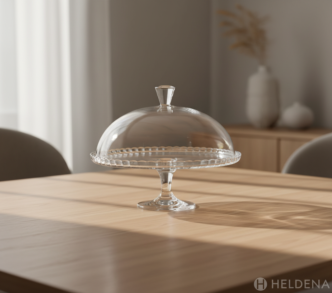 Kuchenplatte mit Fuß Glas Ø32 cm – Servierplatte Transparent, Stabil & Elegant – Tortenplatte für Buffet, Kaffee & Dekor