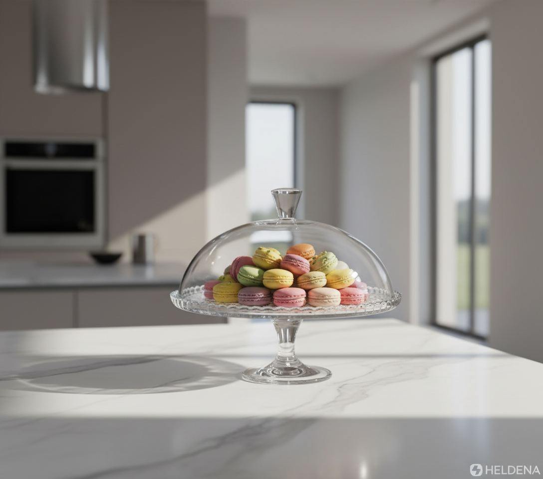 Kuchenplatte mit Fuß Glas Ø32 cm – Servierplatte Transparent, Stabil & Elegant – Tortenplatte für Buffet, Kaffee & Dekor