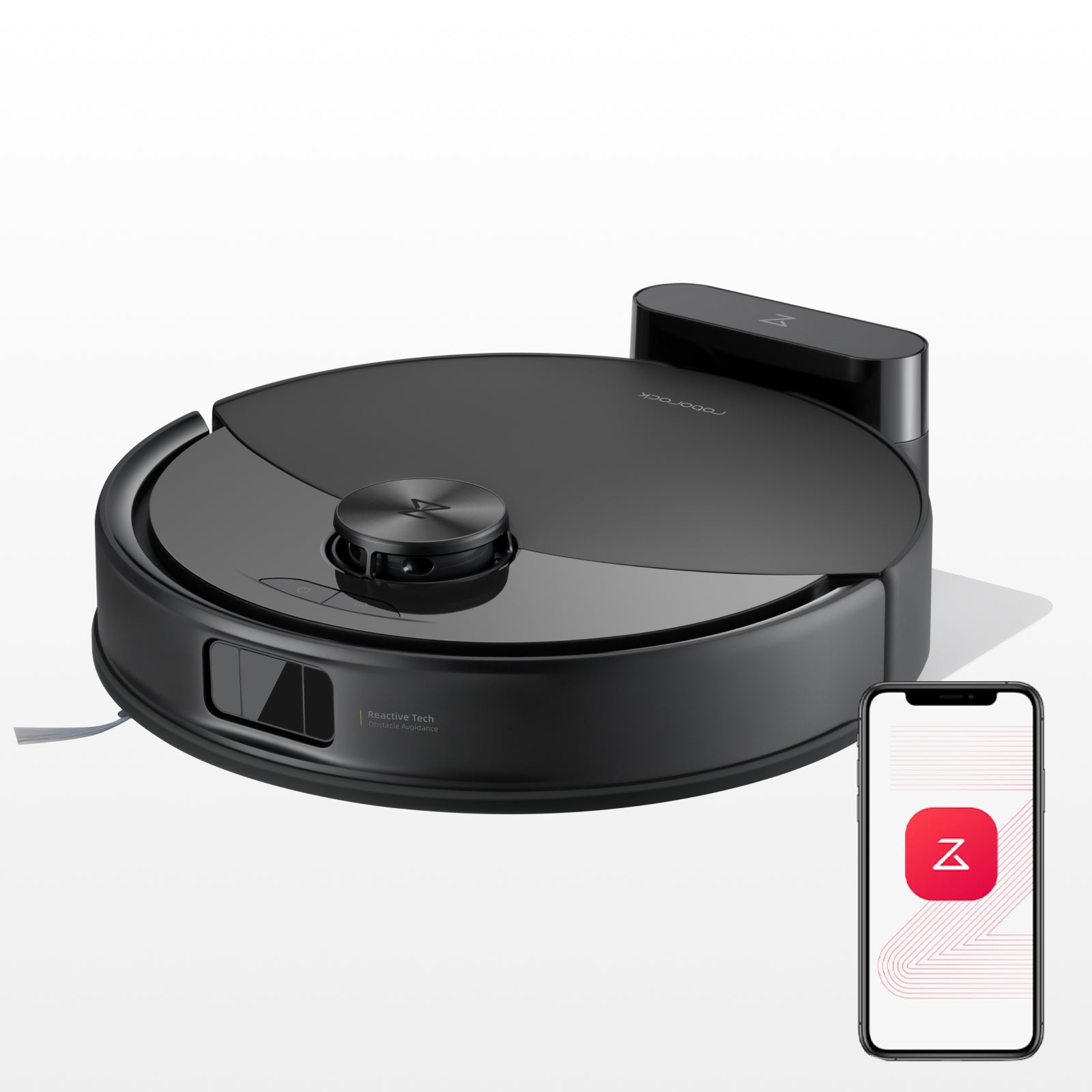 Roborock Q10 S5 schwarzer Saugroboter Detailansicht für App-gesteuerte Reinigung