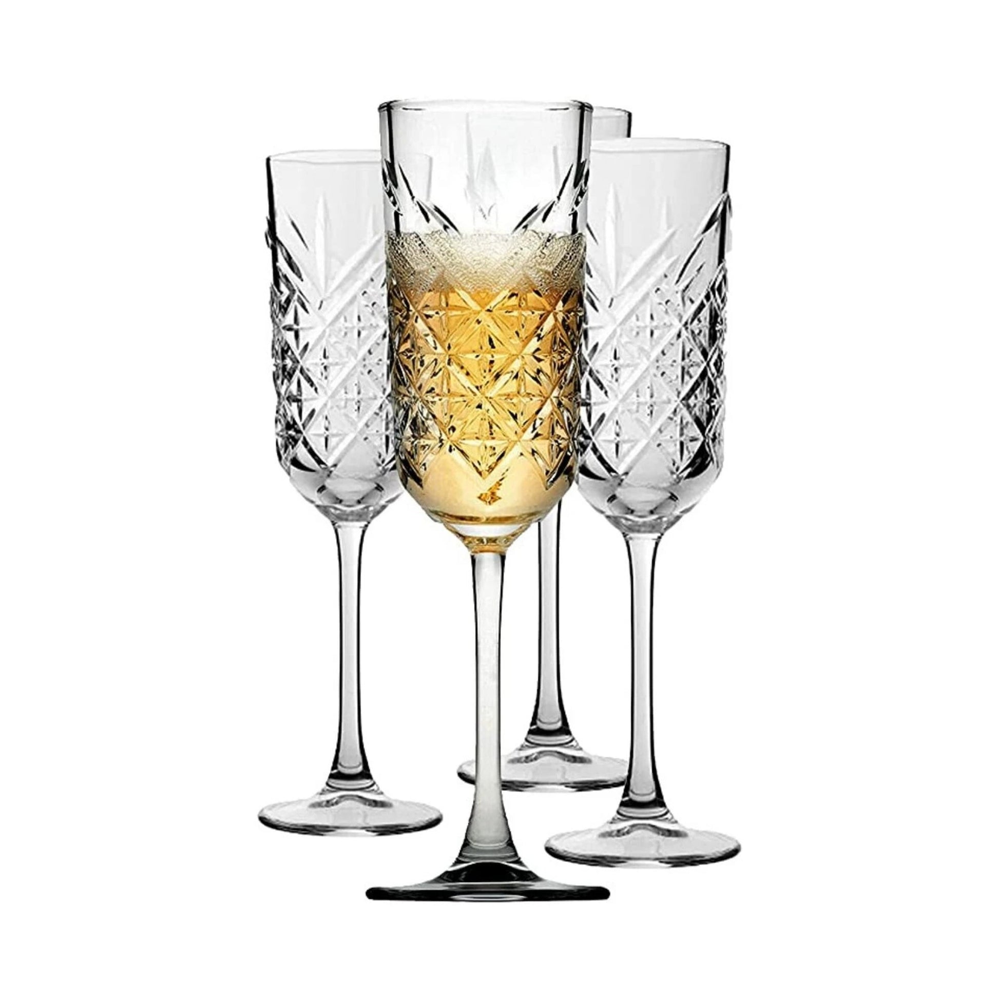 HELDENA Sektgläser 175 ml 4er Set Vintage Champagnergläser für Prosecco und Feiern