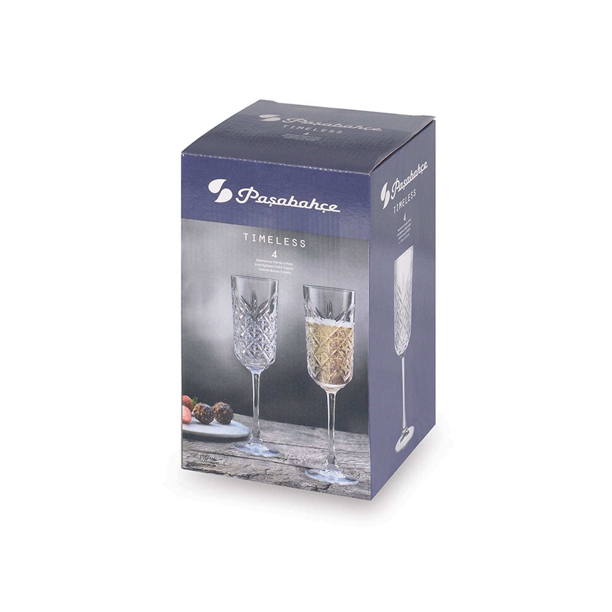 HELDENA Glaswaren Sortiment Sektgläser 4er Set für Hochzeit Silvester und Home Kitchen
