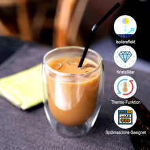 Nordic Schiller Doppelwandglas 350 ml isoliert für Latte Cappuccino und Tee