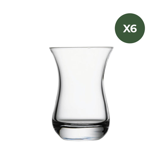 Sechs Pasabahce Aida Teegläser 160 ml transparentes Glas für Teegenuss