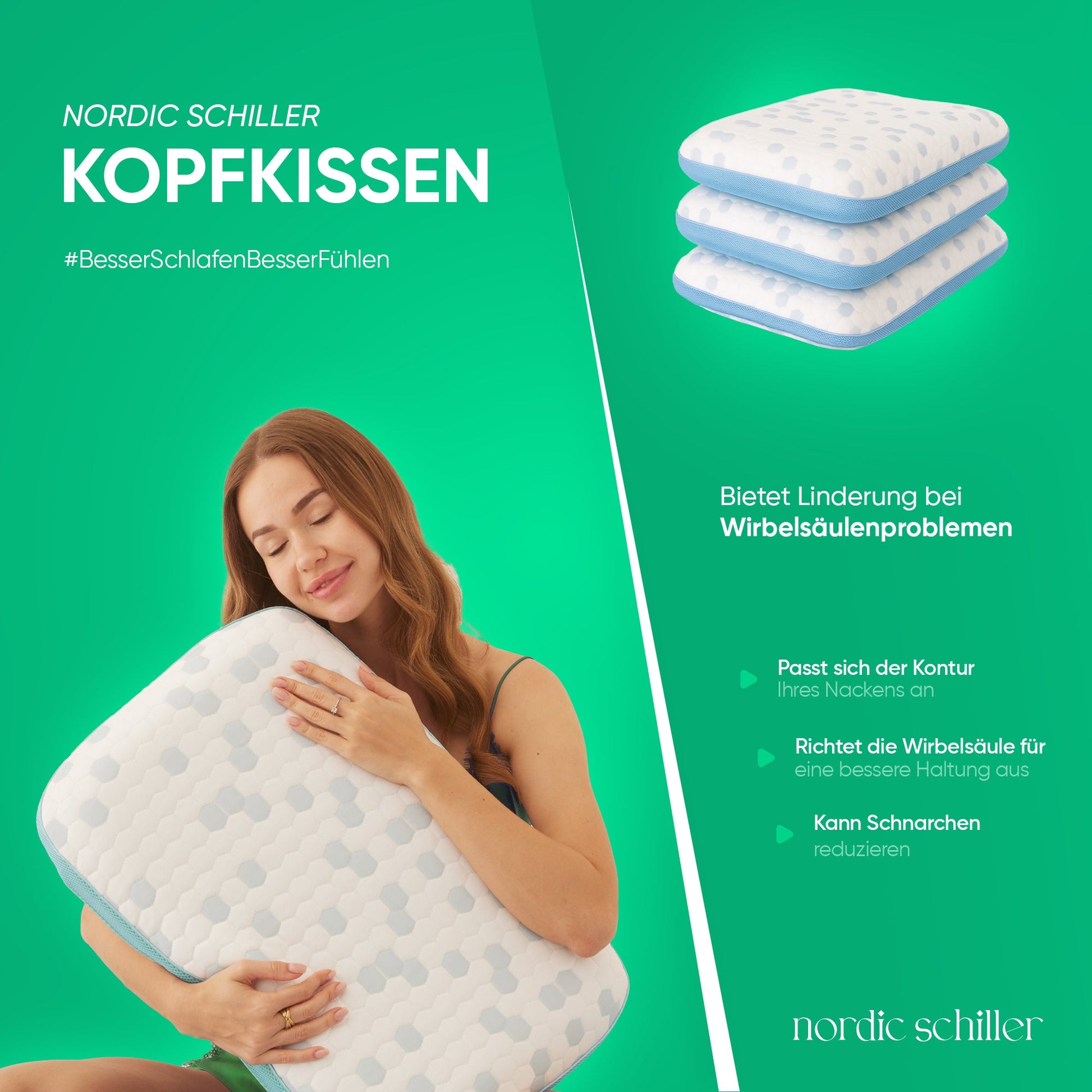 HELDENA Cooler Visco Hochkissen, Designansicht der Kontur