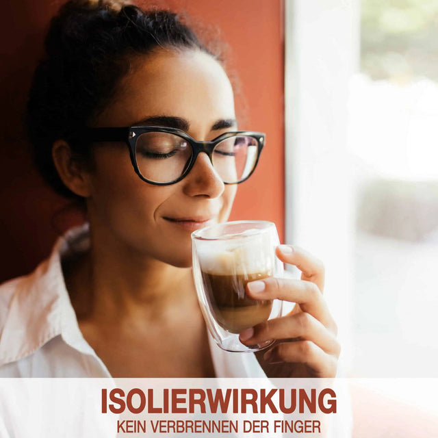 HELDENA doppelwandiges Glas im Einsatz mit Kaffeegetränk